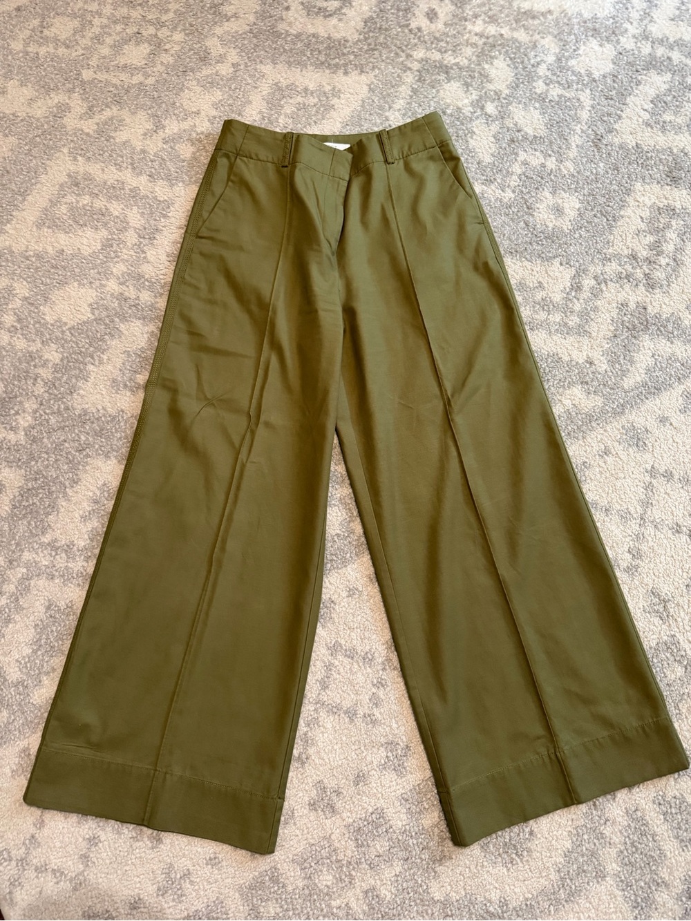 Loft Wide Leg Olive Green Trousers